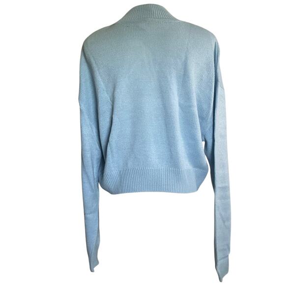 Divided H&M Womens Small Light Blue Sweater Midriff Tight Knit - Picture 2 of 7